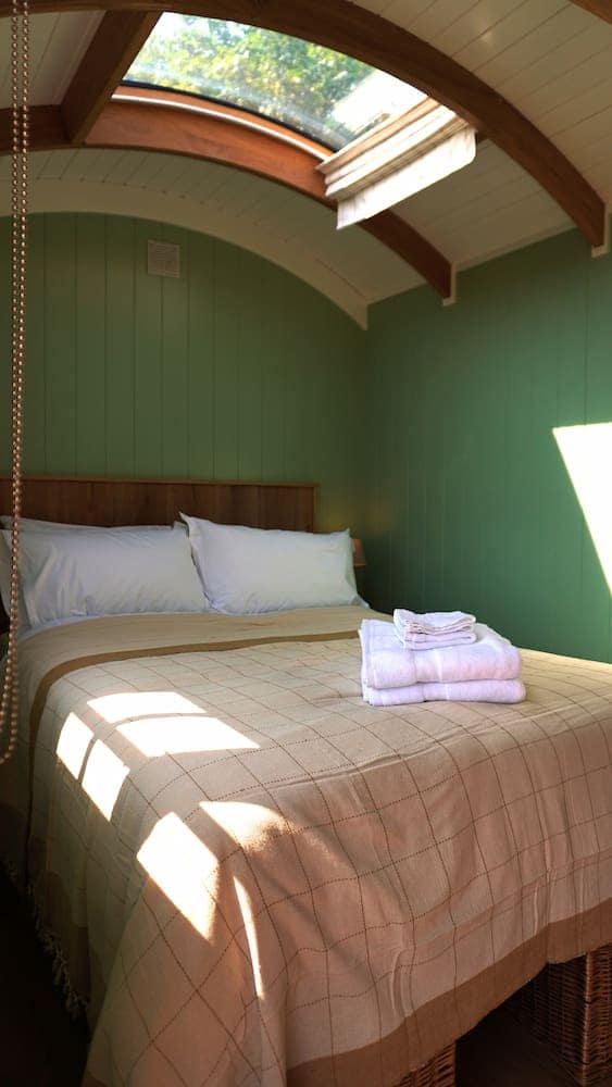 double bed with sky light