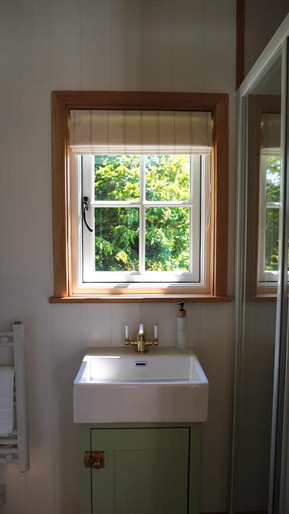 bathroom sink and window