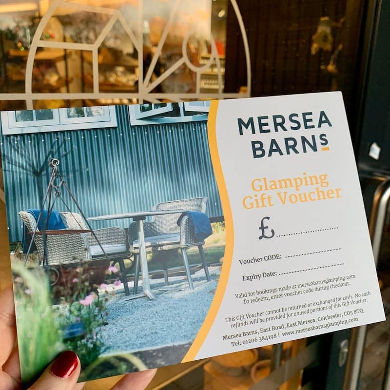 Mersea Barns Glamping Gift Voucher